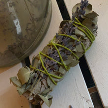 Load image into Gallery viewer, 4-5” Sage smudge stick - eucalyptus and lavender(1)