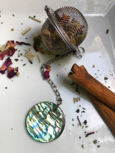 Load image into Gallery viewer, Tea Ball Infuser w/ Mother of Pearl Disc Charm
