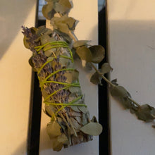 Load image into Gallery viewer, 4-5” Sage smudge stick - eucalyptus and lavender(1)
