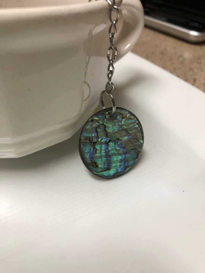 Tea Ball Infuser w/ Mother of Pearl Disc Charm